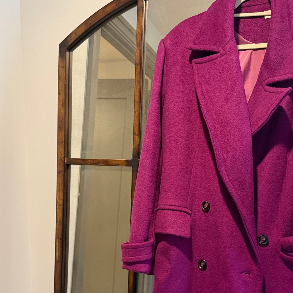 Agatha Double Breasted Coat in Violet